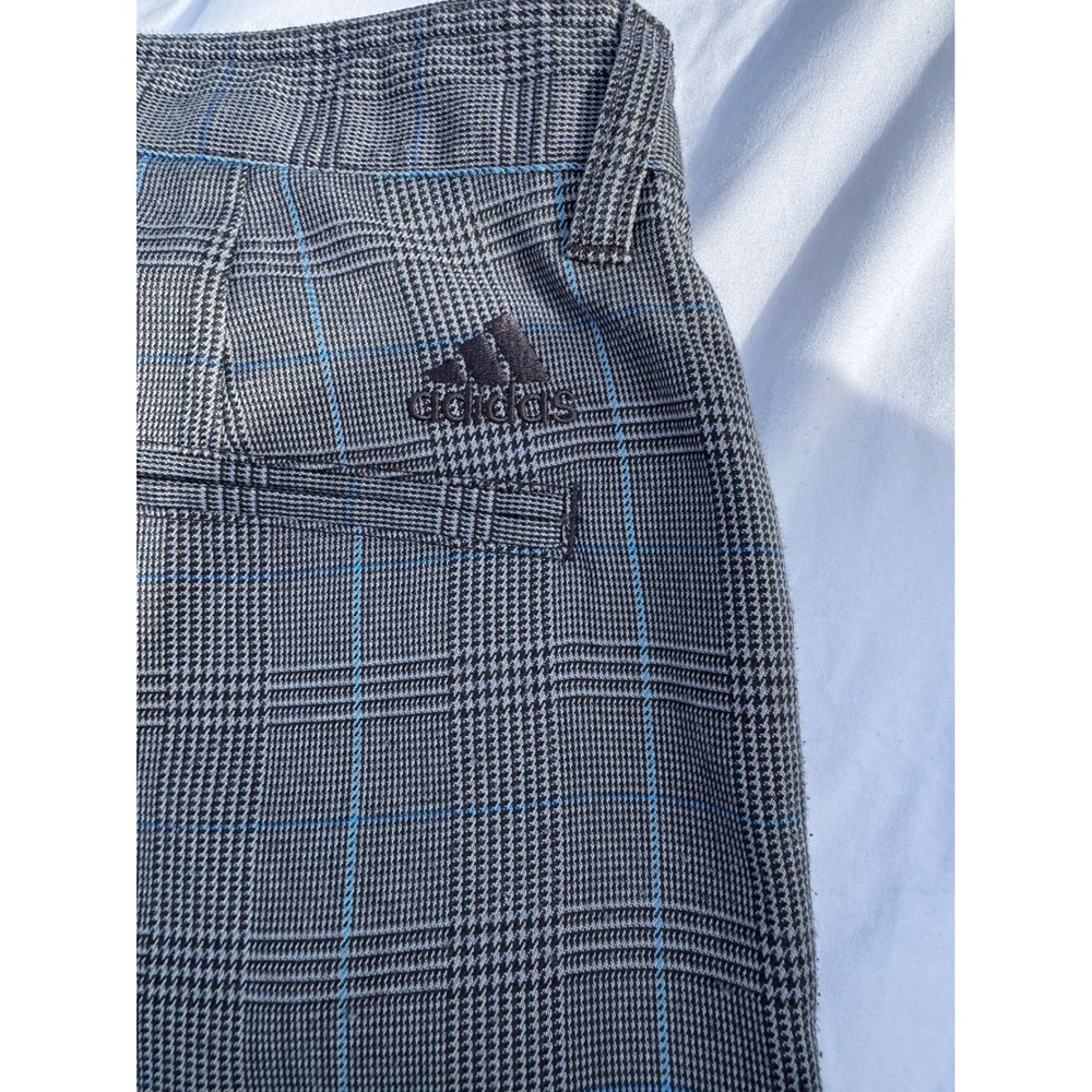 Adidas Mens Grey Glen Plaid Golf Pants 34x30 Blue Check Straight Leg Trousers - Picture 6 of 11